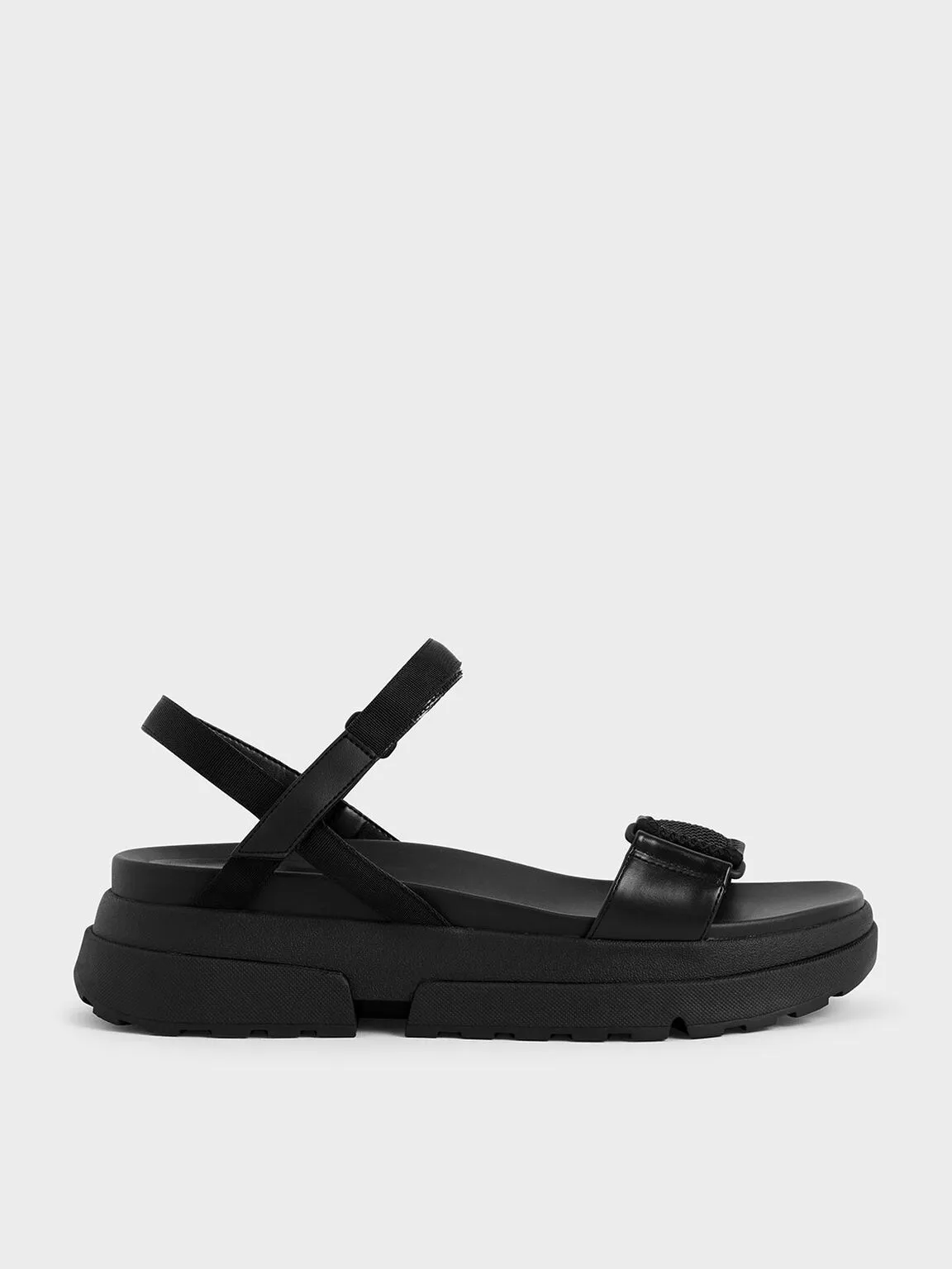 Mesh & Grosgrain Flatform Sandals