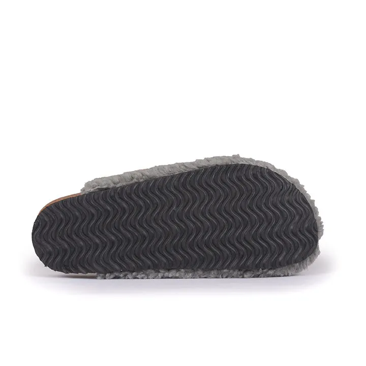 Miley - Borg Fleece Clog Slipper - Grey