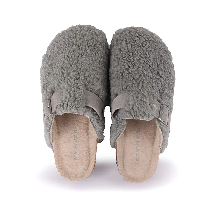 Miley - Borg Fleece Clog Slipper - Grey