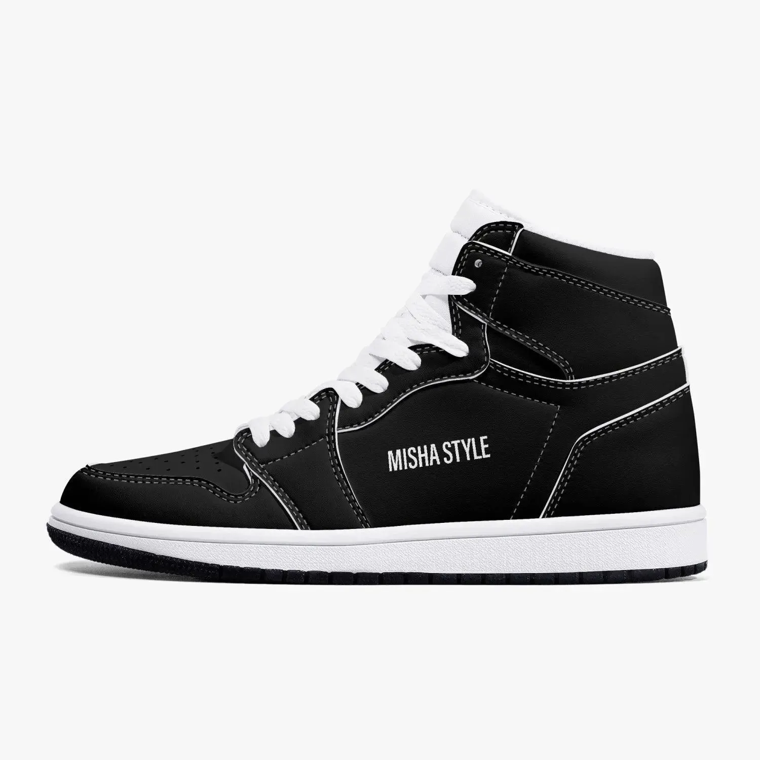 Misha Black High-Top Leather Sneakers