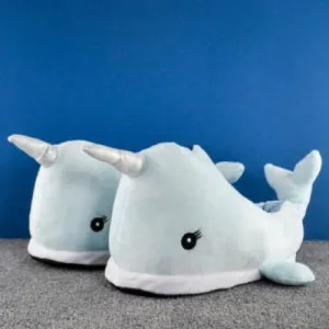 Narwhal Slippers One Size UK 4-8