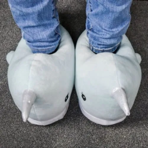 Narwhal Slippers One Size UK 4-8