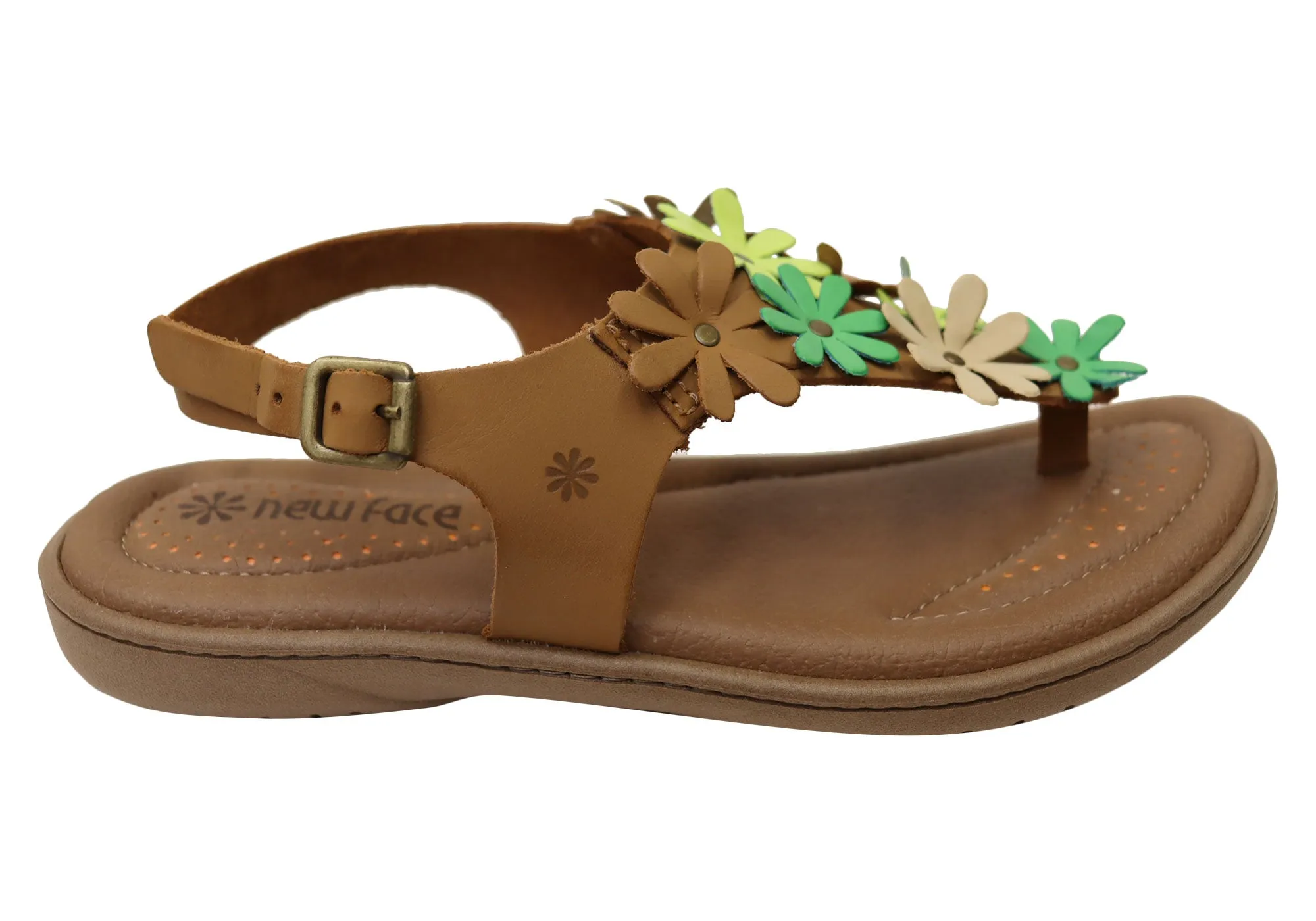 New Face Kimmy Womens Comfortable Leather Sandals Made In Brazil