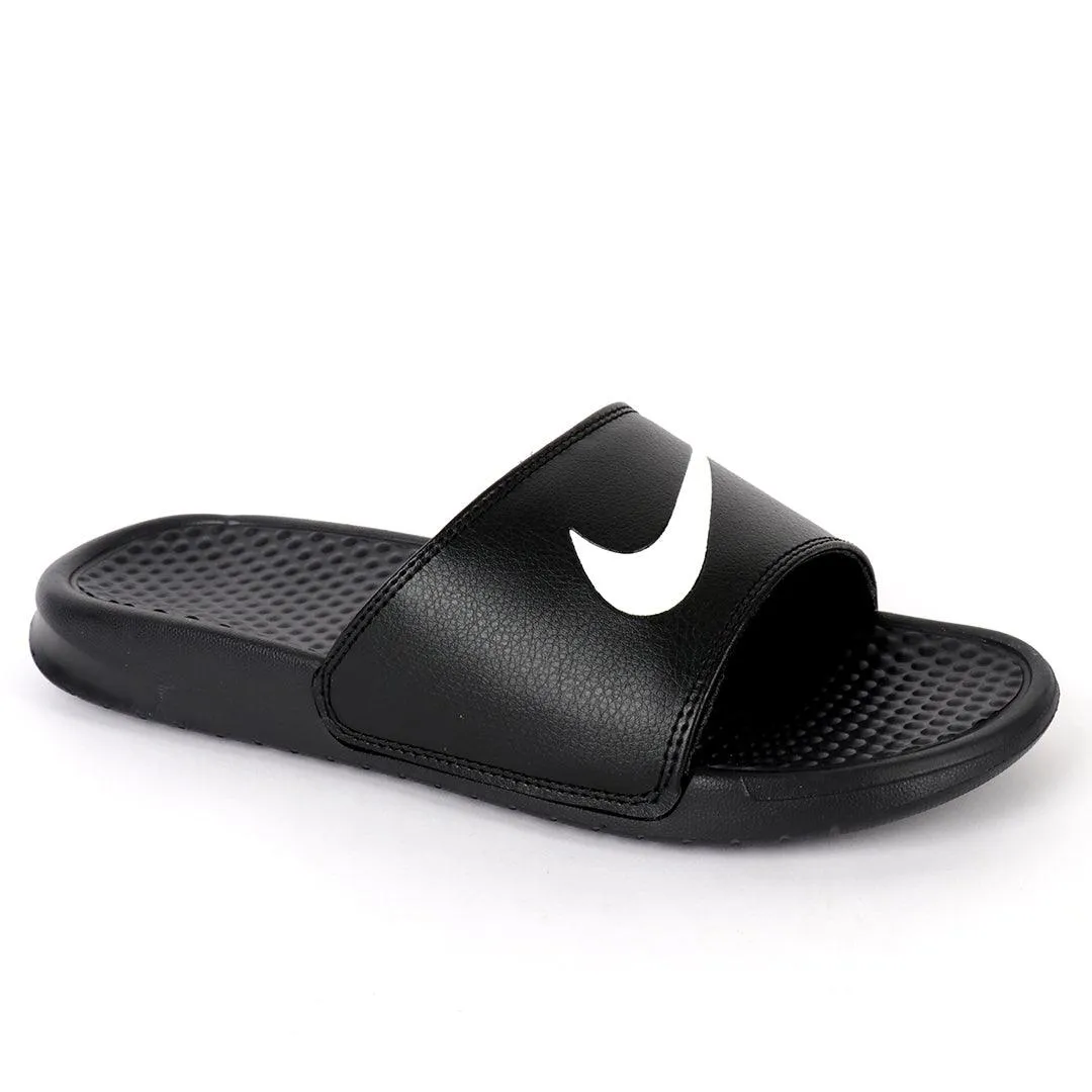 NK Benasi JDI All Black With White Logo Men's Slide