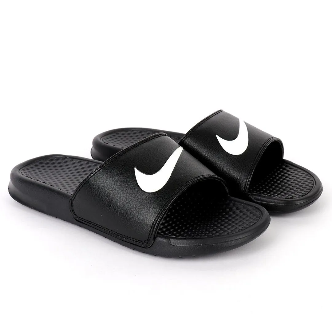 NK Benasi JDI All Black With White Logo Men's Slide