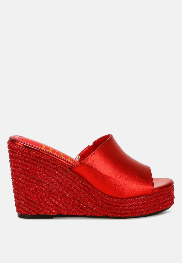 No Filter Wedge Heel Peep Toe Sandals