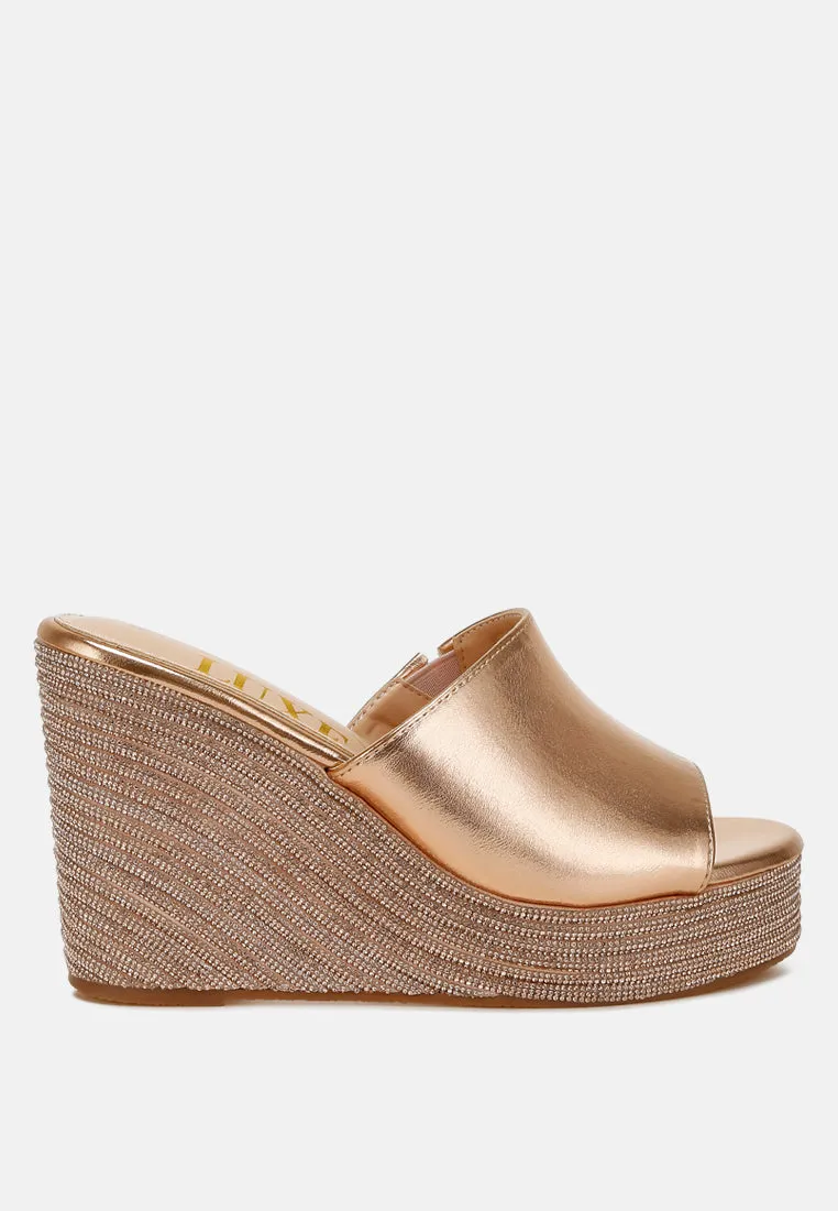 No Filter Wedge Heel Peep Toe Sandals