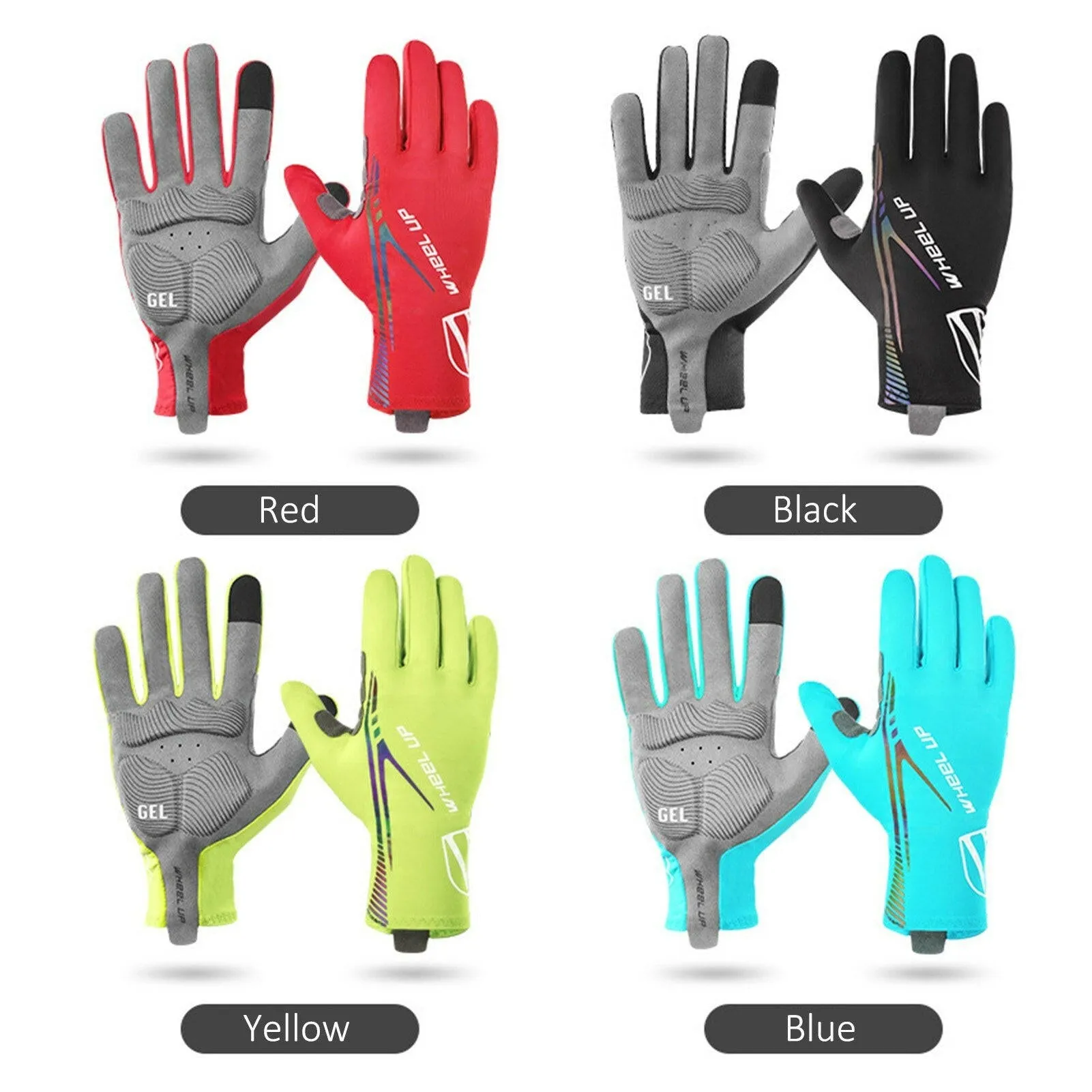 Outdoor Sports Gloves Touch Screen Design Cycling Gloves with Reflective Strips Anti-slip Gloves