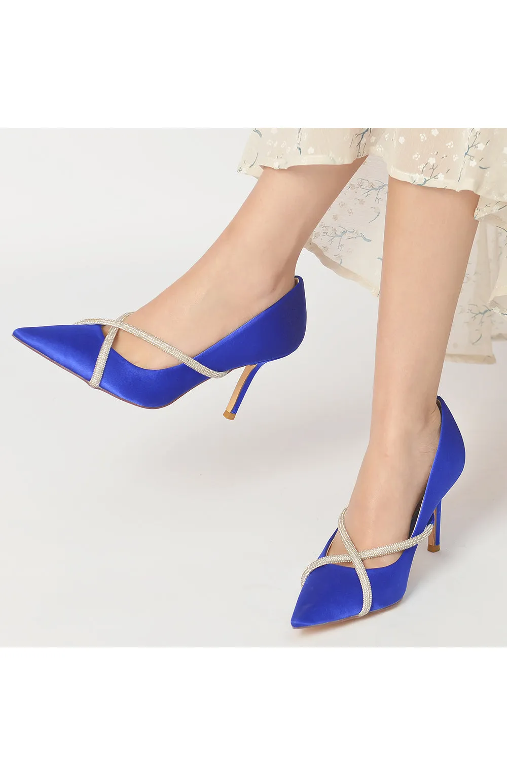 Party Pointed Toe Crystal High Heels