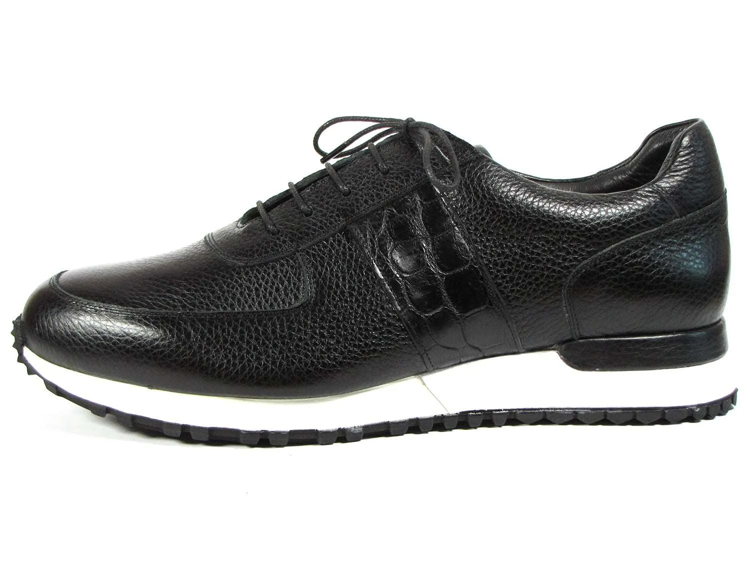 Paul Parkman Black Leather Sneakers