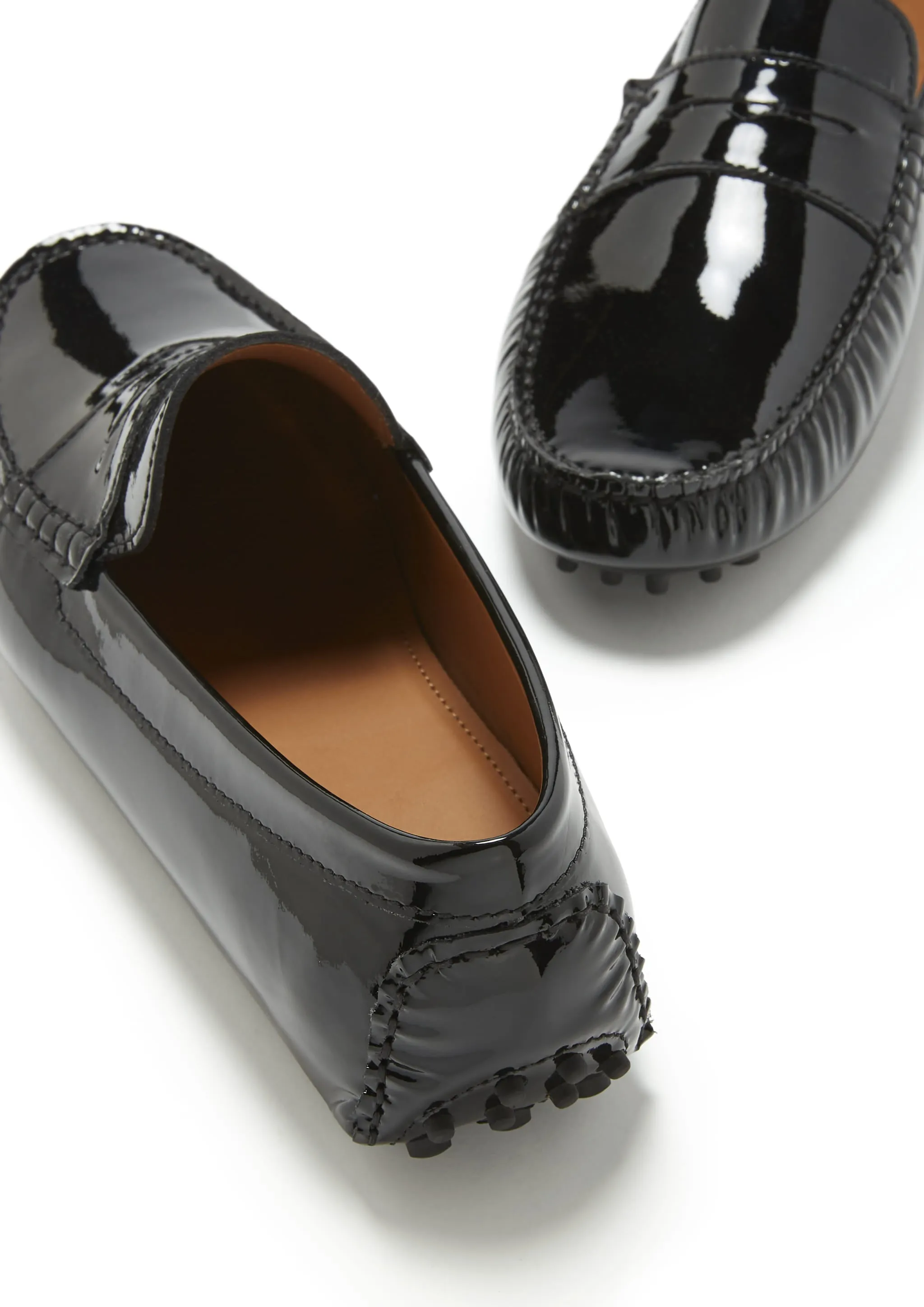 Penny Driving Loafers, black patent leather