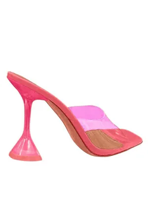 Pink High Heel Naked Mules Sandals