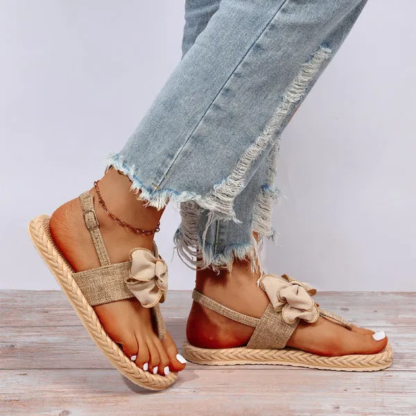 Purpdrank - Apricot Fashion Casual Patchwork With Bow Round Comfortable Out Door Shoes