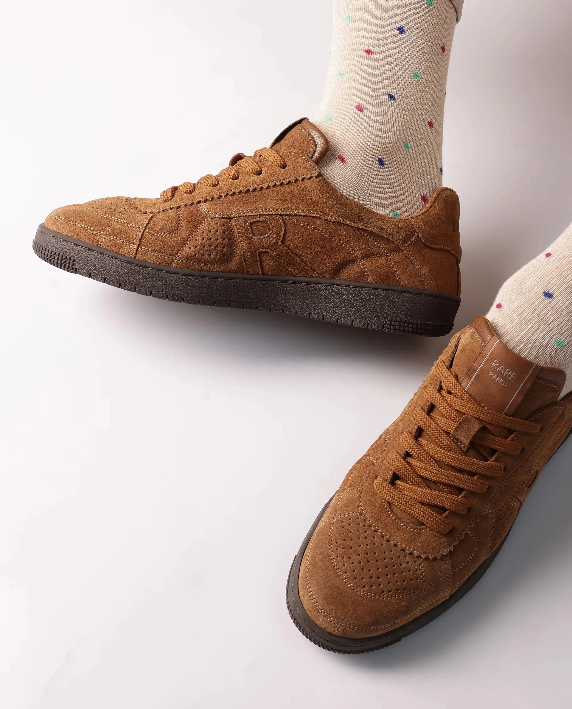 Rare Rabbit Men Ragner Camel Lace-Up Closure Sneaker