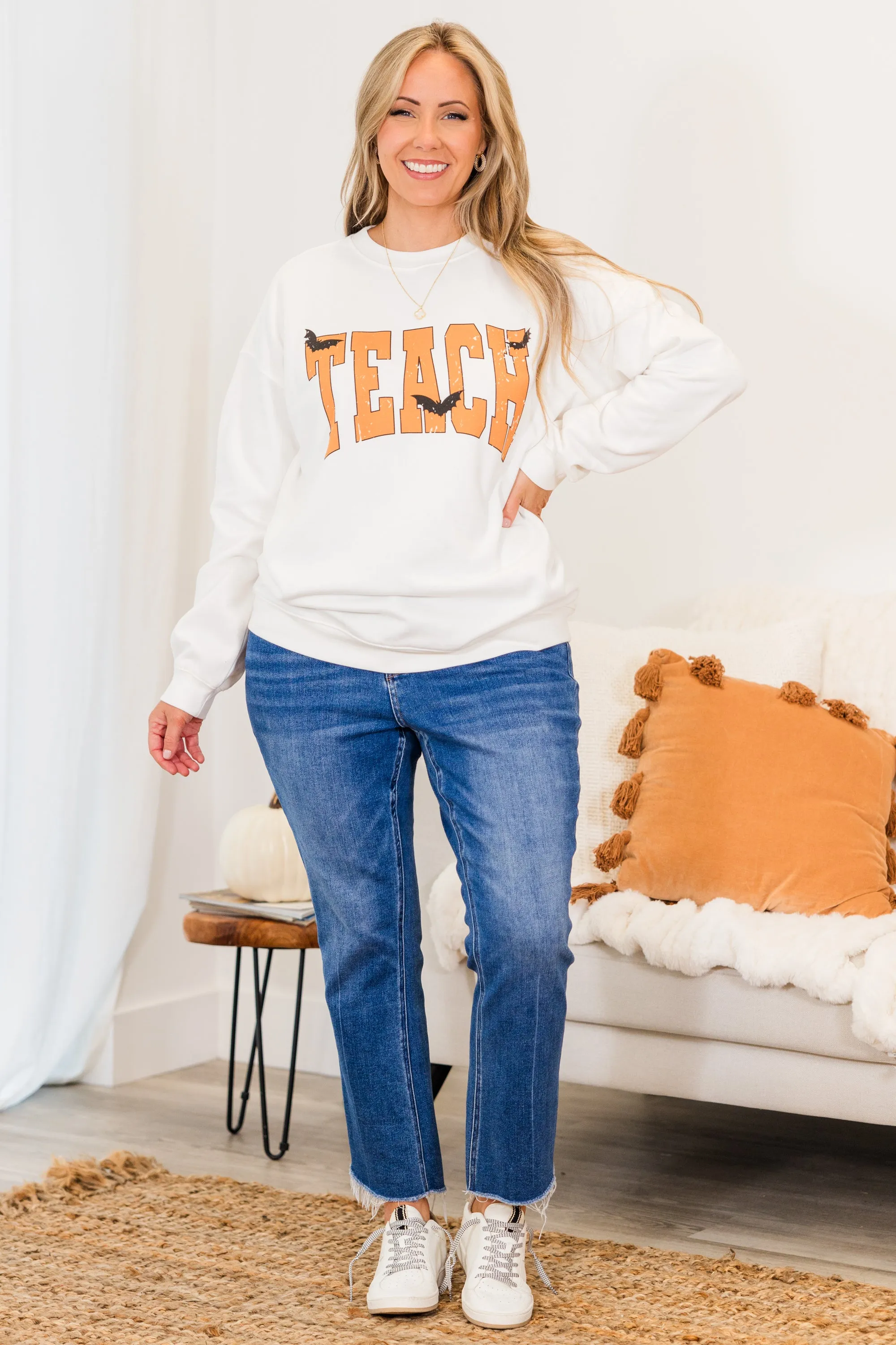 School Spirit Pullover, White