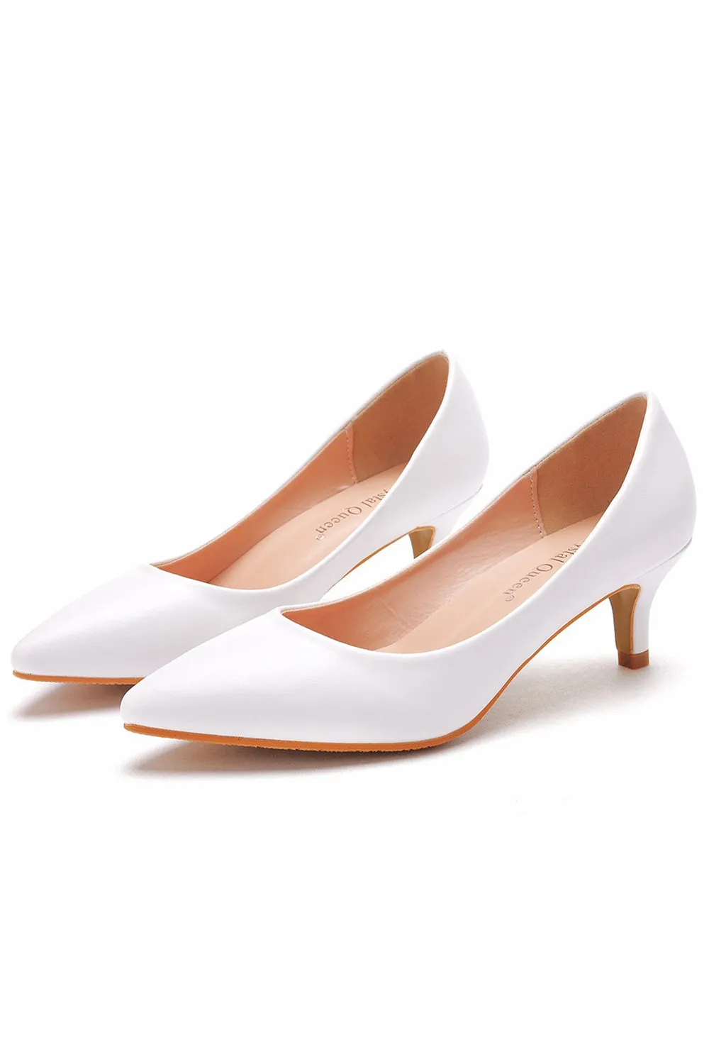 Simple Kitten Heels Pointed Toe Women's Shoes