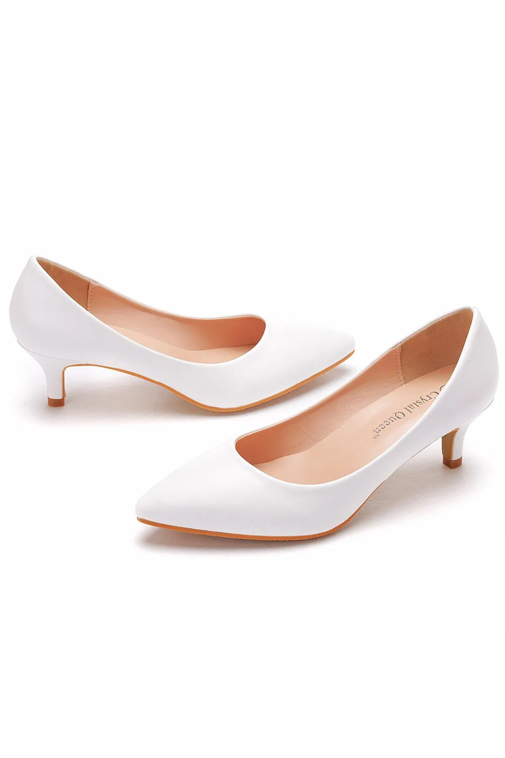 Simple Kitten Heels Pointed Toe Women's Shoes