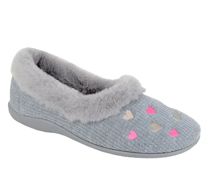 Sleepers Womens Daisy Slipper Grey