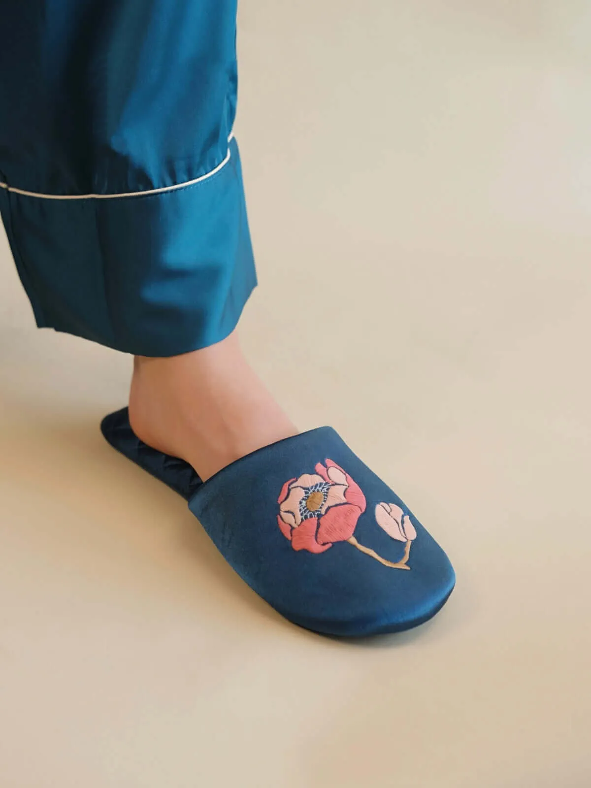 Soft Sole Floral Motif Slippers