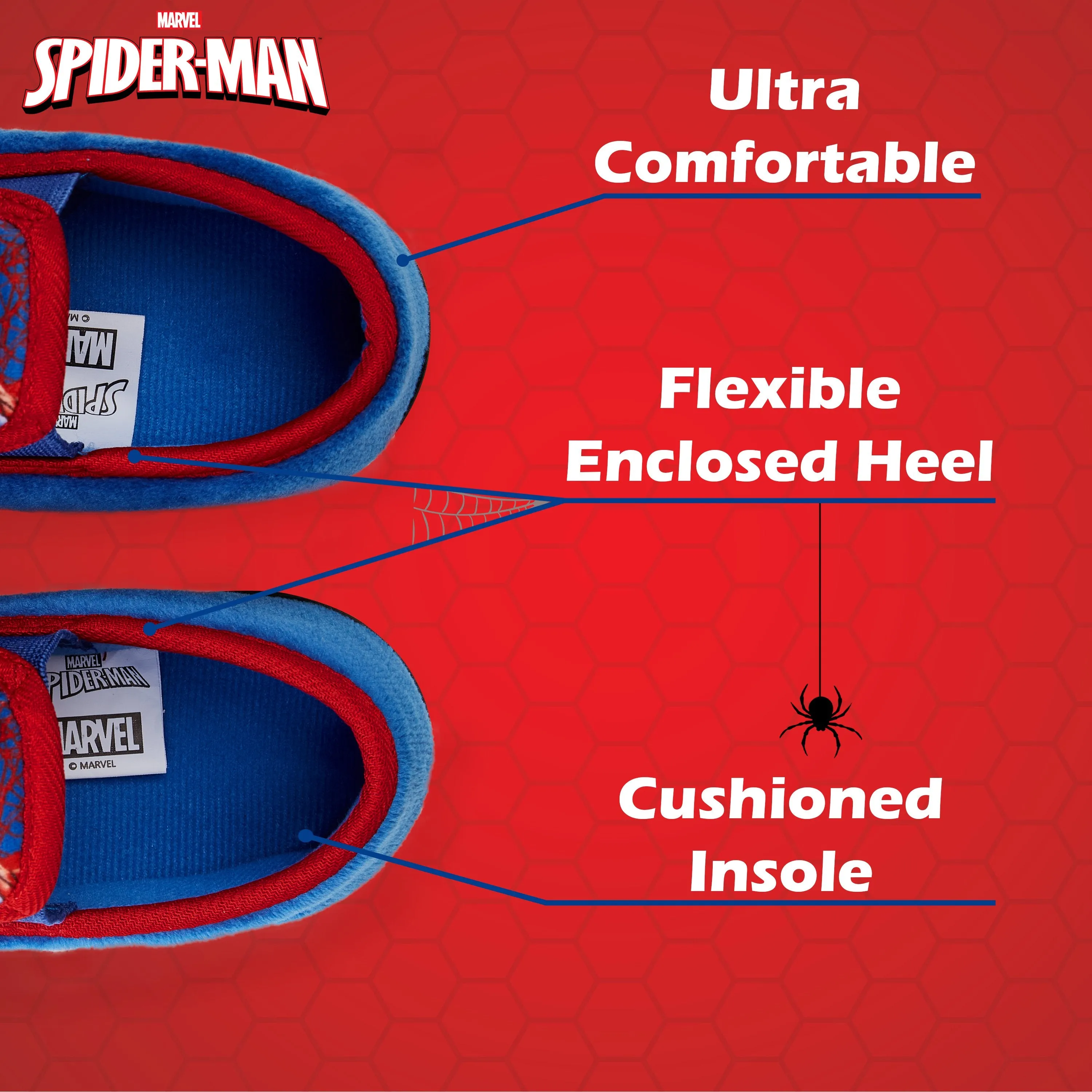 Spiderman Boys Slippers, Official Marvel Avengers Merchandise, Gifts for Kids