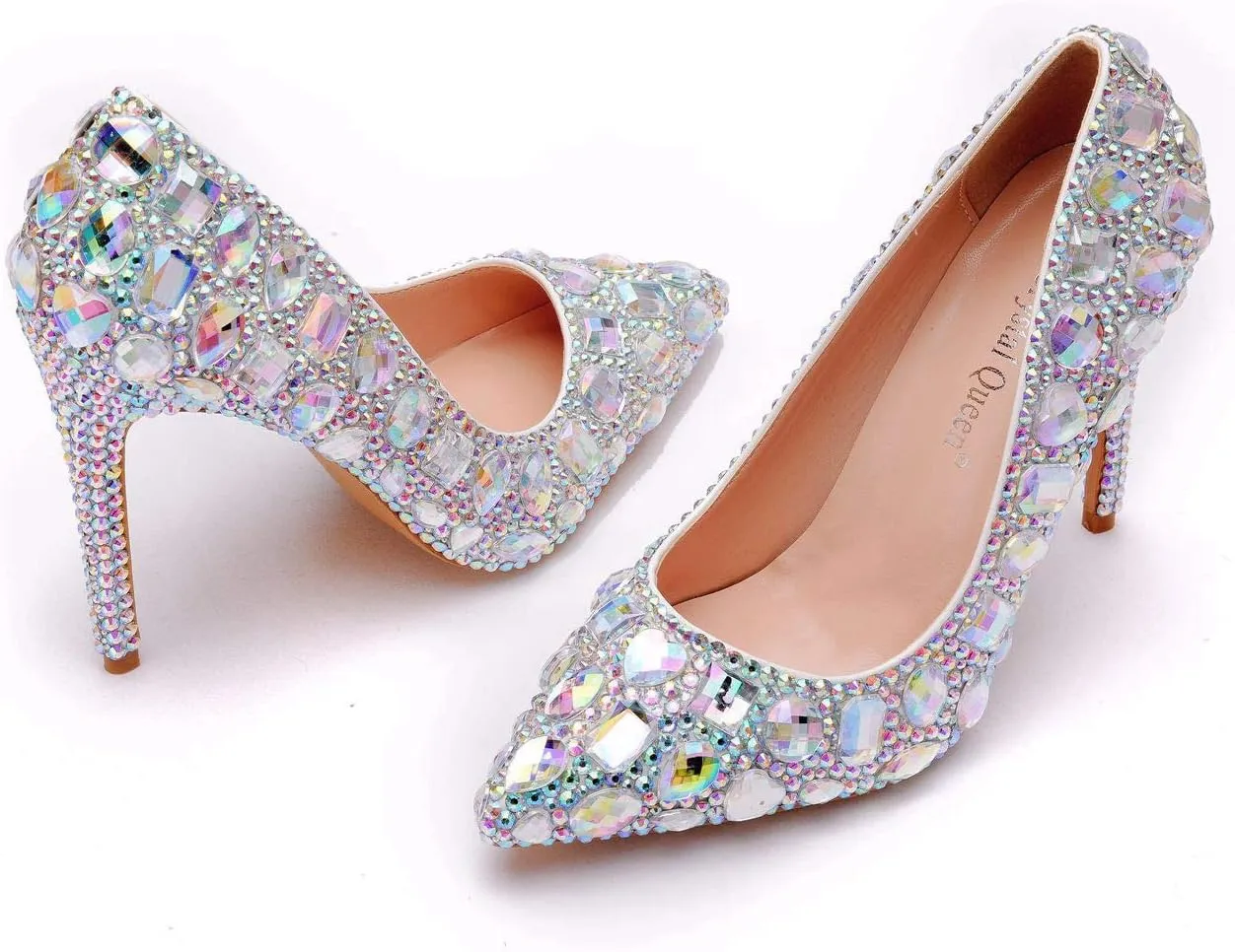 Stiletto Silver Rhinestone Party Prom Heels