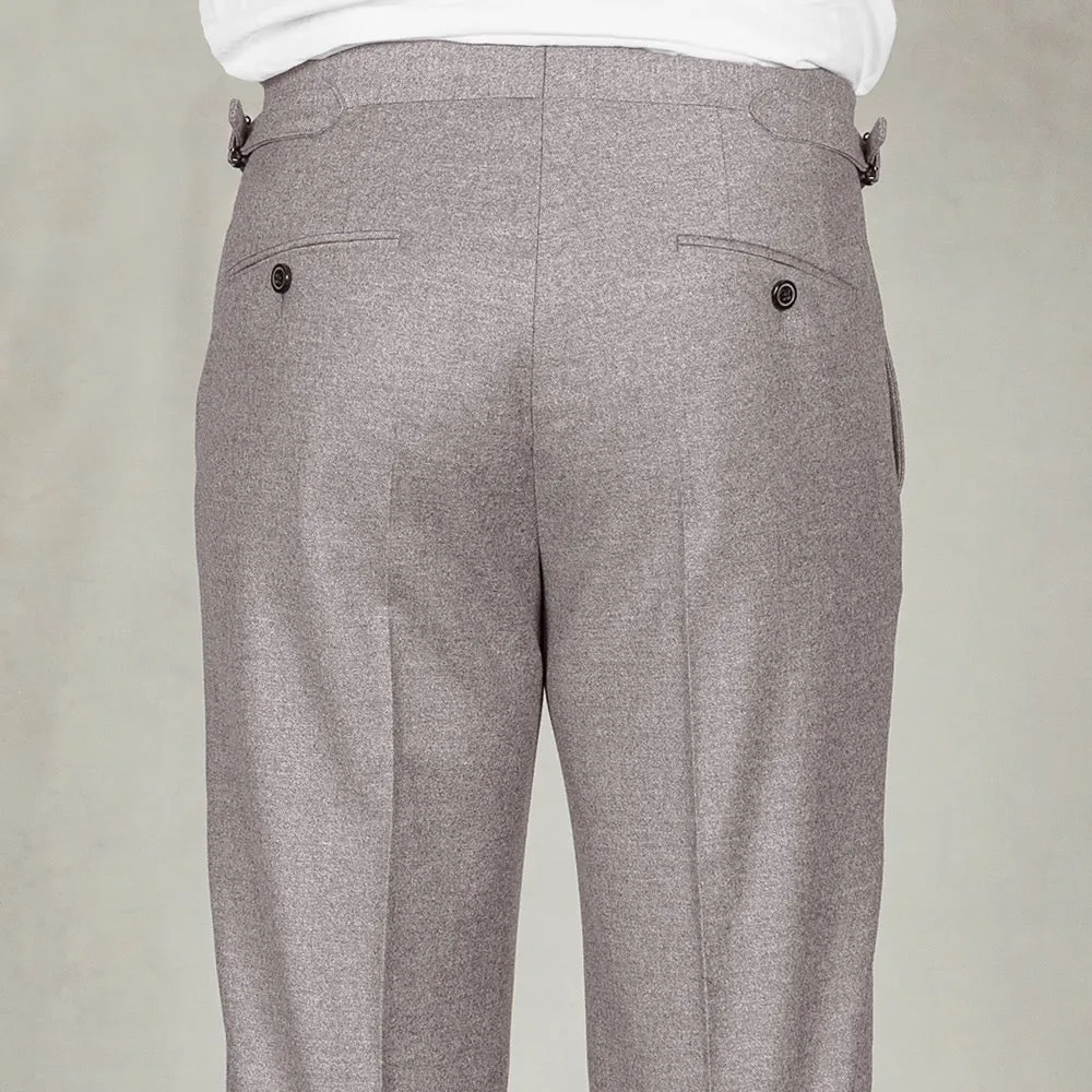 Stone Loro Piana Wool-Cashmere Flannel Trousers