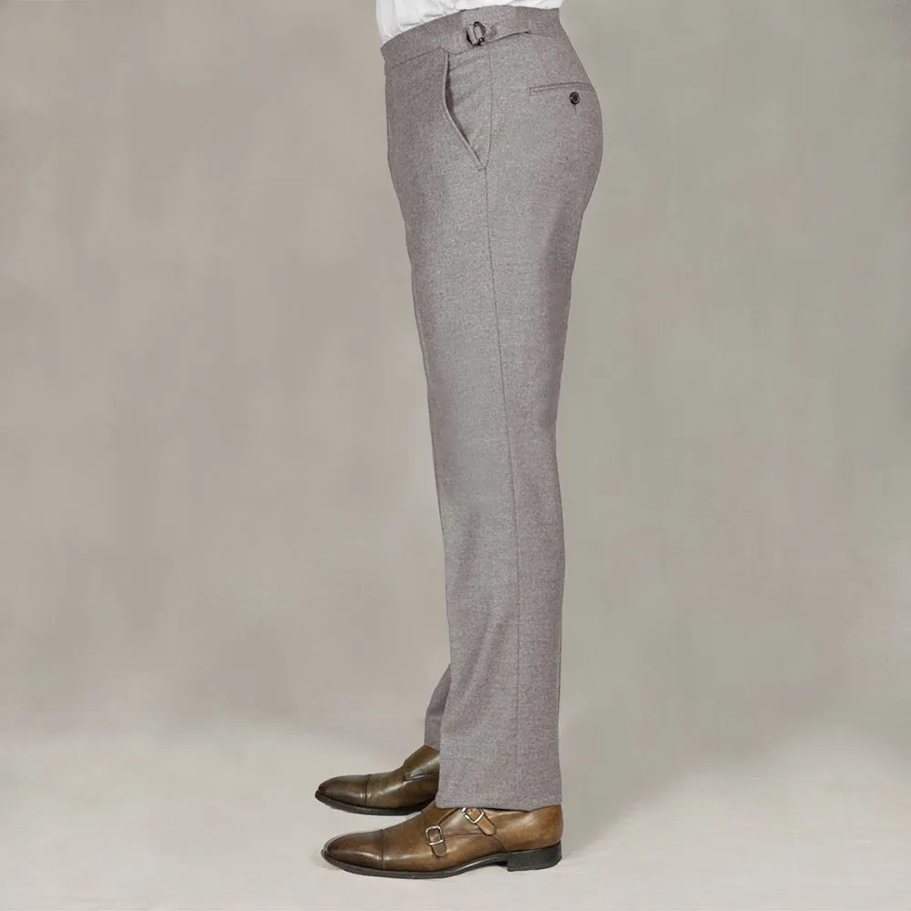 Stone Loro Piana Wool-Cashmere Flannel Trousers