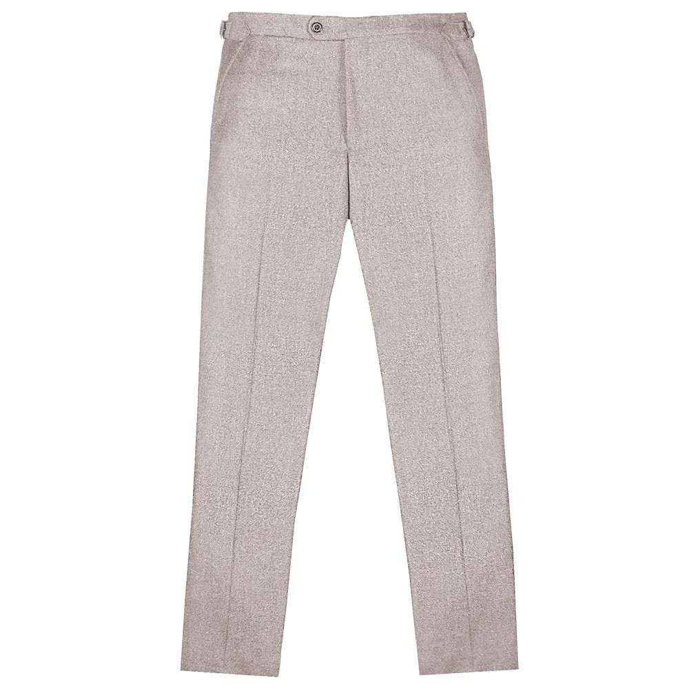 Stone Loro Piana Wool-Cashmere Flannel Trousers