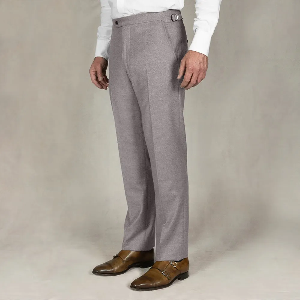 Stone Loro Piana Wool-Cashmere Flannel Trousers