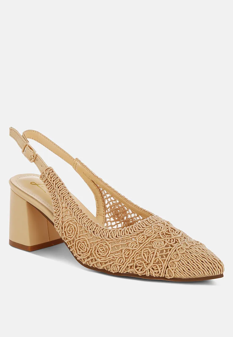 Tolina Woven Design Slingback Sandals