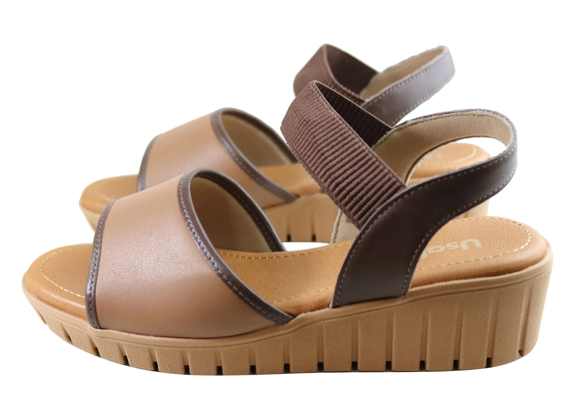 Usaflex Josa Womens Comfortable Leather Sandals Made In Brazil