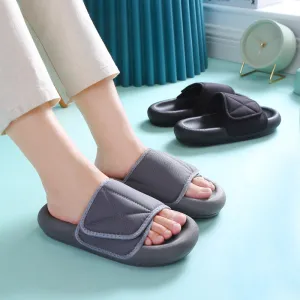 Velcro Slippers Women Soft Sole Canvas Home Slipeers House Shoes For Women Couple