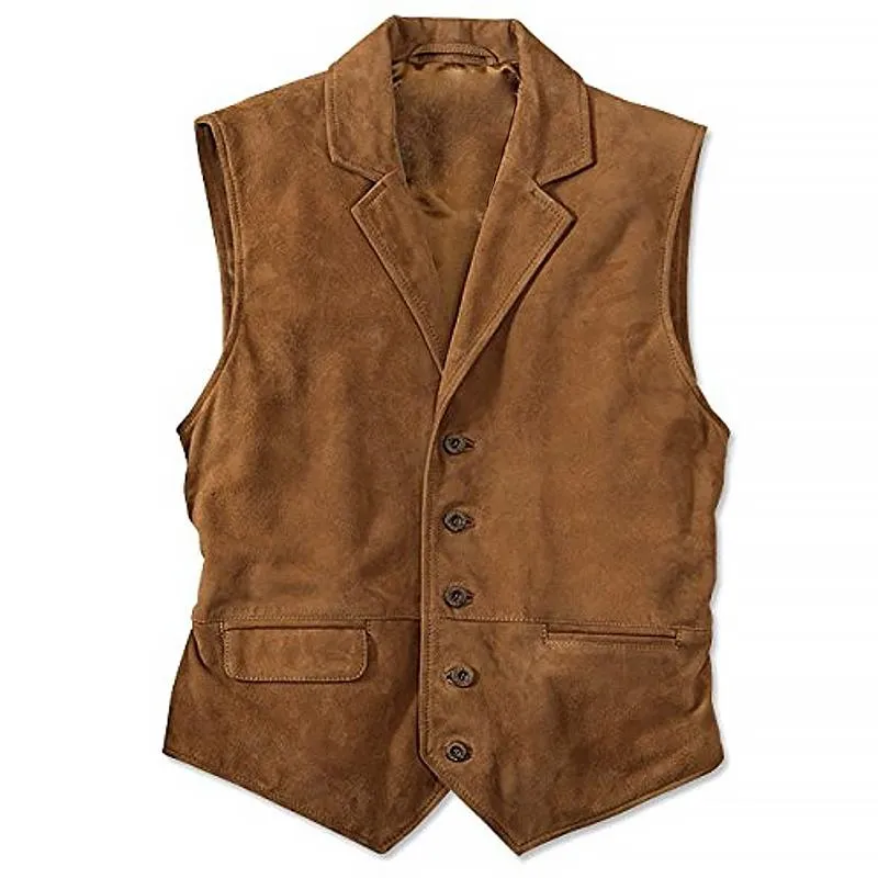 Vintage Single-breasted Suede Vest 39470678Q