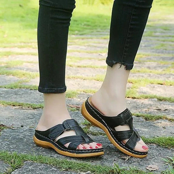 Women low heel slip on summer outdoor comfortable sandals