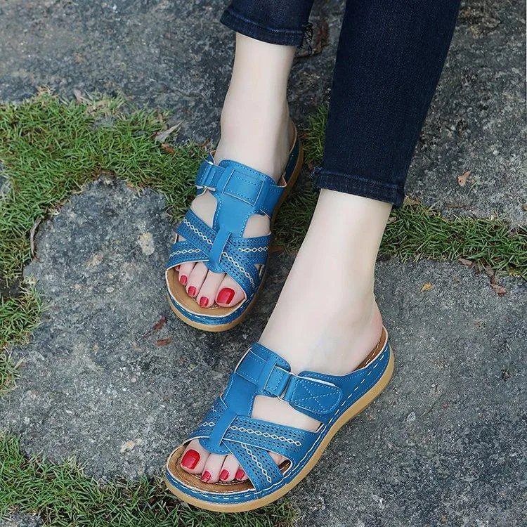 Women low heel slip on summer outdoor comfortable sandals