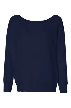 Women's Navy Wide Neck Sweatshirt