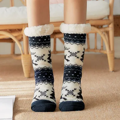 Women's Slipper Socks With Grippers Navy