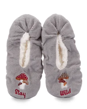 Women's Stay Wild Mushrooms Sherpa Lined Slippers