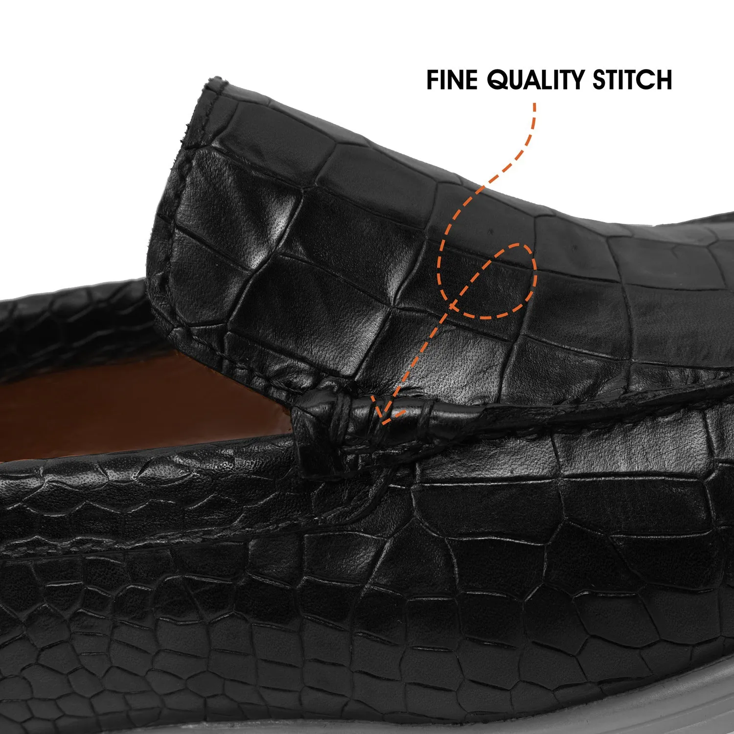 Yacht Slip-On Shoes in Black Croco